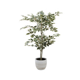 150cm Artificial Ficus Tree - Green and White